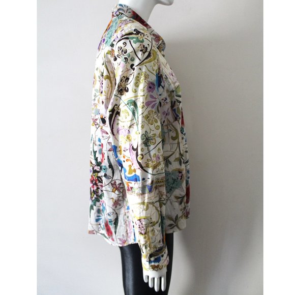 ETRO Floral Print Long Sleeve Button-Up Dress Blouse / Size 50 / US 14 / XL - Picture 2 of 9